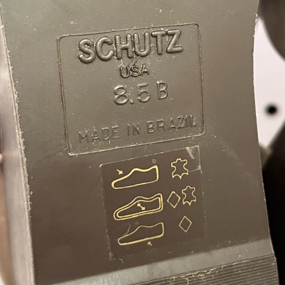 Schultz Taupe Cut Out Wooden Wedge Platform Lace Up Shoes Size 8.5B Boho Mod - Picture 16 of 16